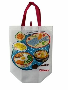 NWOT HMart “What’s for Dinner?” Reusable Tote Bag – Korean Food Graphic